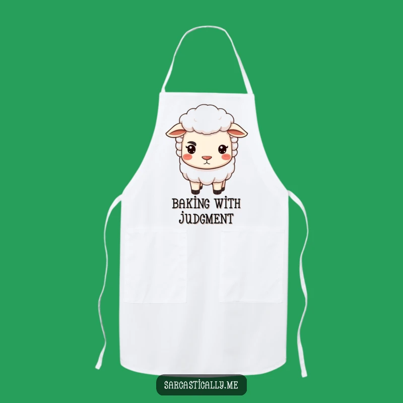 Funny Sheep Apron - Sarcastic Chef's Eyebrow, Humorous Kitchen Gift for Hobby Cooks