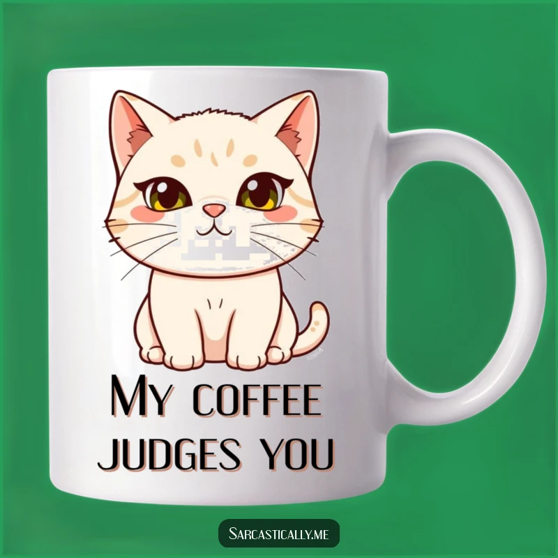 Funny Cat Mug Gift: Sarcastic Feline Raised Eyebrow Expression