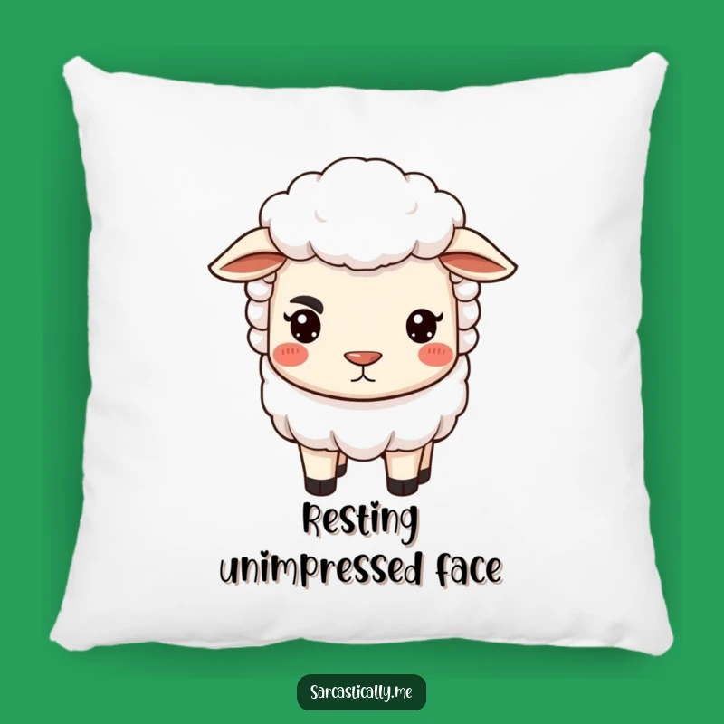 Funny Sheep Pillow - Judgmental Eyebrow Cushion, Soft & Sarcastic Funny Gift for Couch