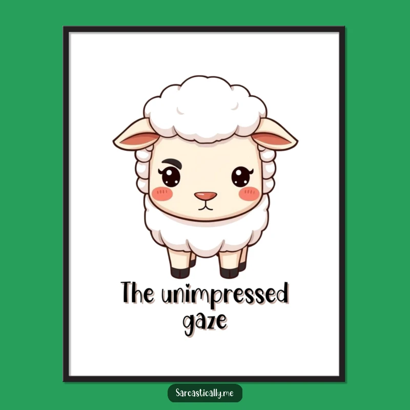 Funny Sheep Digital Art - Sarcastic Eyebrow Print, Instant Hilarious Gift for Walls