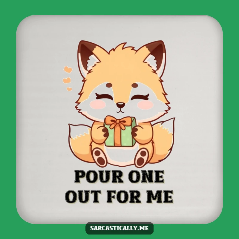 Funny Fox Sigh Coaster: Eyebrow Raise Protective Drink Gift