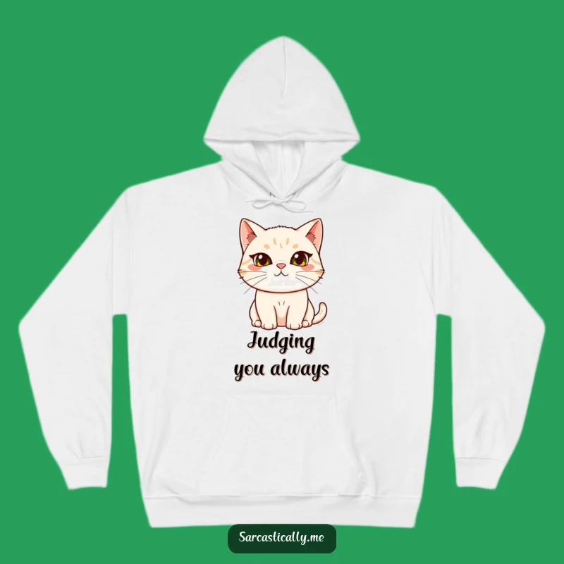Cozy Funny Cat Hoodie: Sarcastic Eyebrow Feline