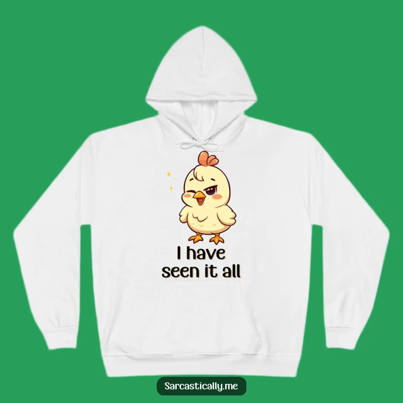 Funny Chicken Squint Hoodie: Cozy Unimpressed Shiny Object Gift