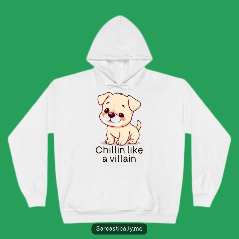 Funny Puppy Smirk Hoodie: Cozy Slow Wagging Tail Gift
