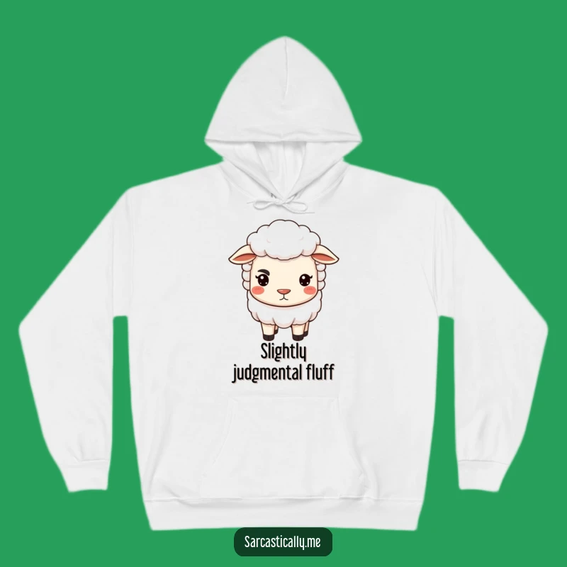 Funny Sheep Hoodie - Cozy Judgmental Eyebrow Fleece, Warm Sarcastic Gift for Cold Days