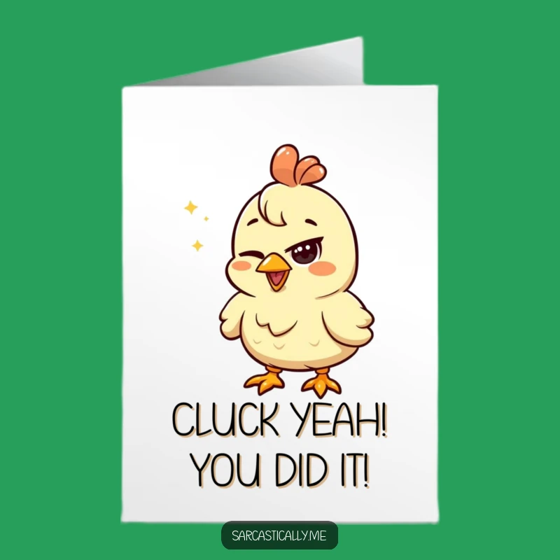 Free Printable Congratulations Card: Unimpressed Chicken Hilarious Downloadable Gift Idea