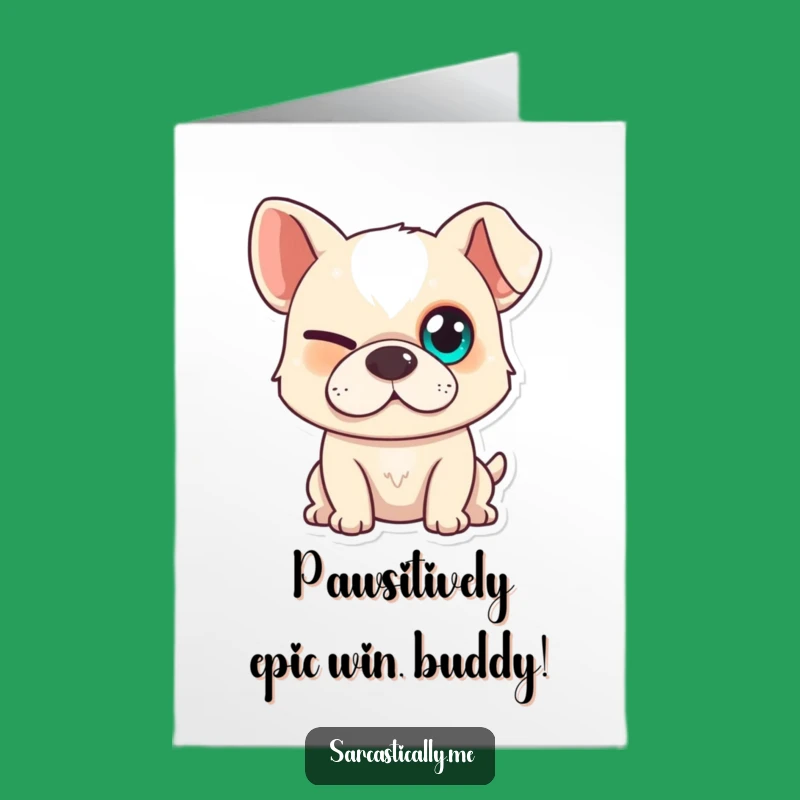 Free Printable Congrats Card: Cheeky Dog Downloadable for Hilarious Achievement Recognition