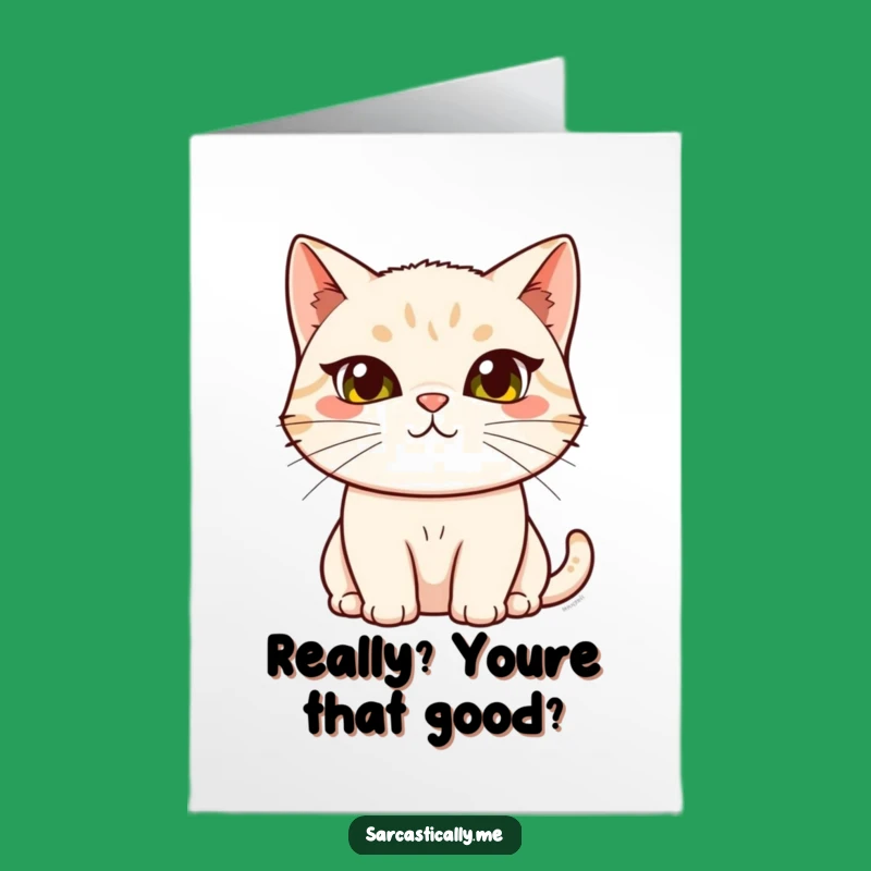 Free Printable Congratulations Card: Skeptical Cat - Funny Downloadable