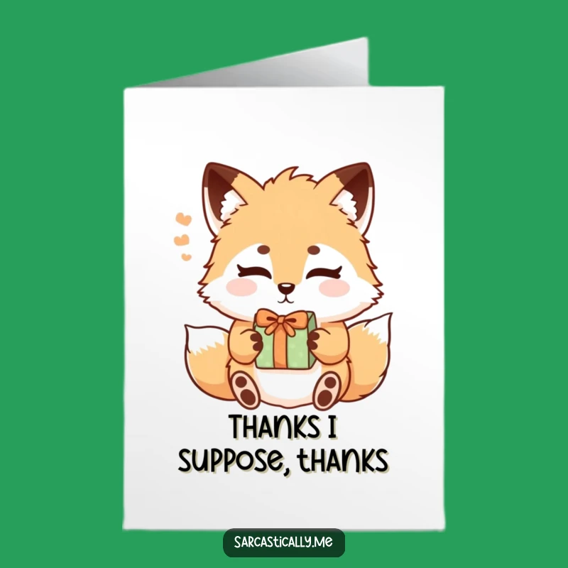 Free Printable Thank You Card: Fox's Sigh Hilarious Downloadable Gift for Ungrateful Givers