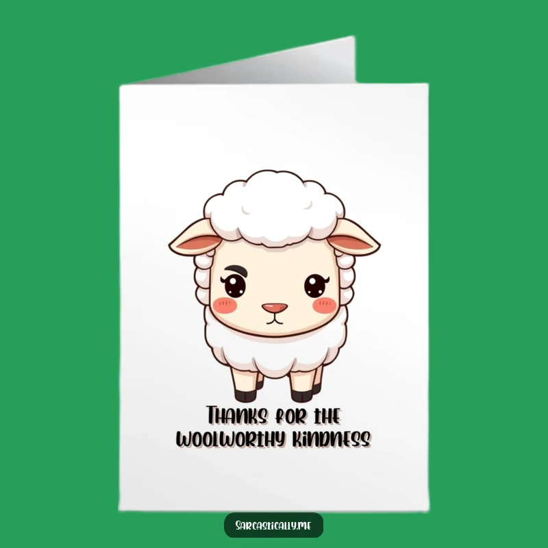 Free Printable Thank You Card: Sarcastic Sheep Downloadable for Grateful, Yet Grumpy, Appreciation