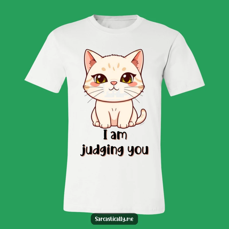 Funny Cat T-Shirt: Sarcastic Eyebrow Raise and Tilt