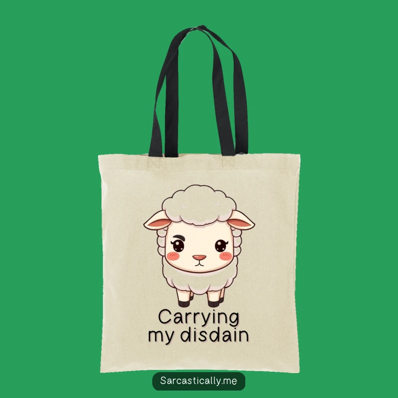 Funny Sheep Tote Bag - Sarcastic Eyebrow Design, Ideal Funny Gift for Everyday Errands